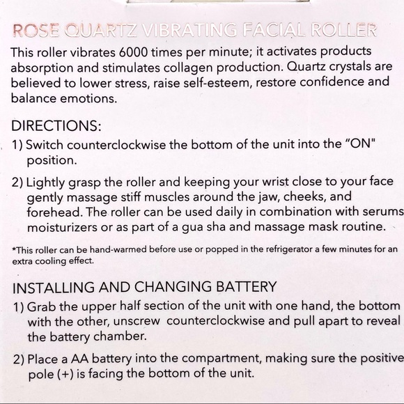 NIB Zoë Ayla Rose Quartz Vibrating Facial Roller - Picture 14 of 15